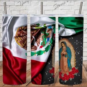 Virgin Mary Mexican Flag Tumbler